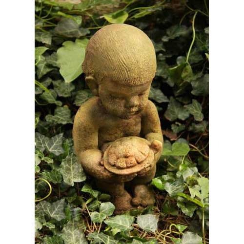 Anton And His Turtle 12 Cppr Outdoor/Indoor Statue - Bella Statues