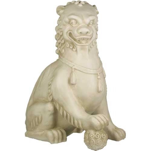 Foo Dog with Right Paw Up 35H Outdoor/Indoor Statue - Bella Statues
