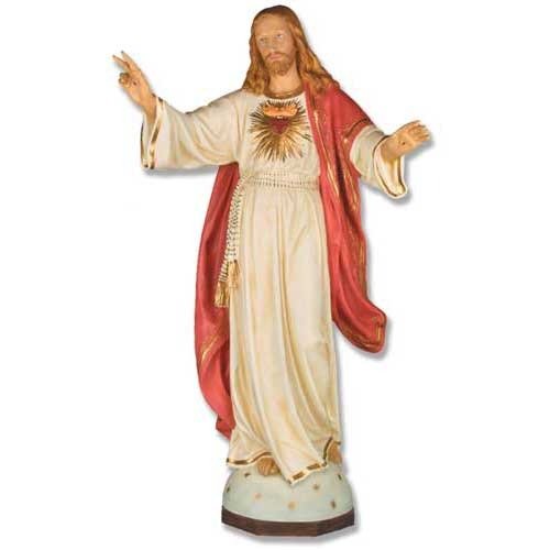Custom Painted Lifesize Blessing Jesus Sacred Heart 48 Outdoor/Indoor Statue - Bella Statues