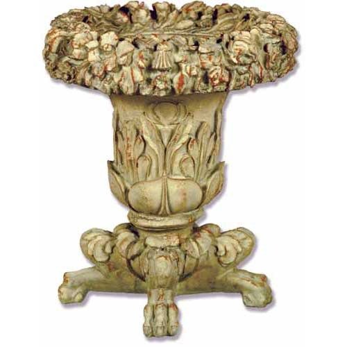 Footed & Flowered Urn Outdoor/Indoor Statue - Bella Statues