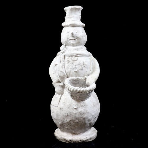 Lifesize Stone Cold Snowman 37 Outdoor/Indoor Statue - Bella Statues