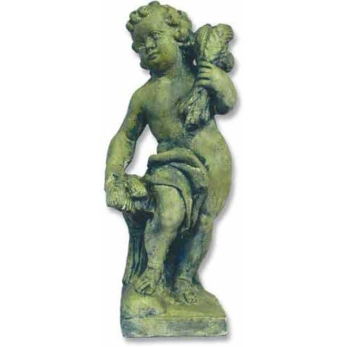 Autumn Season Cherub 24 H Outdoor/Indoor Statue - Bella Statues