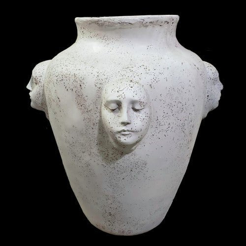 Four Face Pot 21 H Outdoor/Indoor Statue - Bella Statues