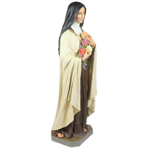 Custom Painted Lifesize Saint Therese with Roses 60"H Outdoor/Indoor Statue - Bella Statues