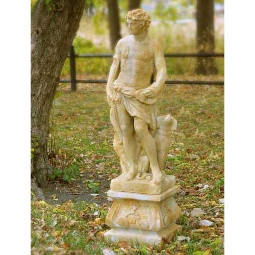 Lifesize Apollo Of Hunt with Dog 43 Outdoor/Indoor Statue - Bella Statues