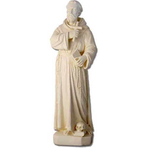 Lifesize Saint Francis Holding Cross 38 Outdoor/Indoor Statue - Bella Statues