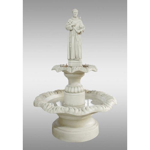 Lifesize Saint Francis Double Fountain Outdoor/Indoor Statue - Bella Statues