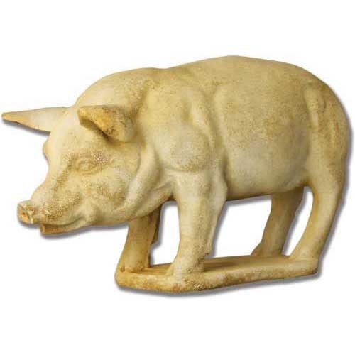 Pig On Base 14 Outdoor/Indoor Statue - Bella Statues