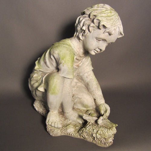 Child With Dragonfly Outdoor/Indoor Statue - Bella Statues