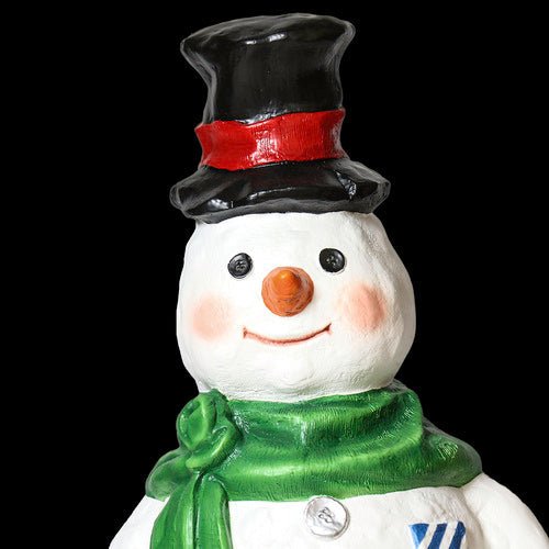 Custom Painted Lifesize Stone Cold Snowman 37 Outdoor/Indoor Statue - Bella Statues