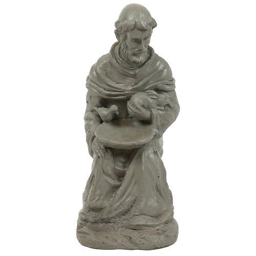 Sitting Saint Francis with Rab Outdoor/Indoor Statue - Bella Statues