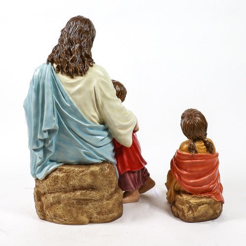 Custom Painted Jesus With Children 34 Outdoor/Indoor Statue - Bella Statues