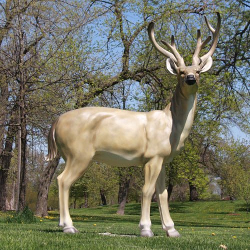 Custom Painted Lifesize White Tail Deer 64 Outdoor/Indoor Statue - Bella Statues