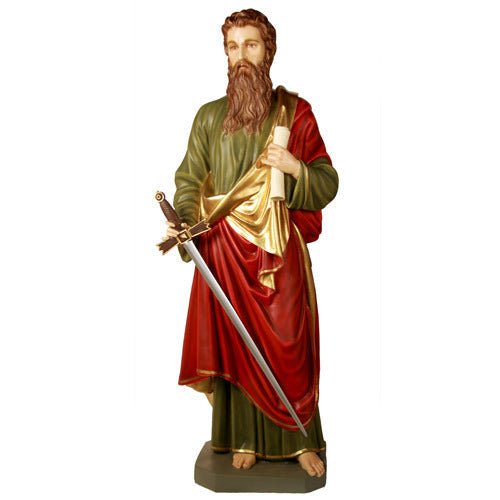 Custom Painted Lifesize Saint Paul 62" H Outdoor/Indoor Statue - Bella Statues