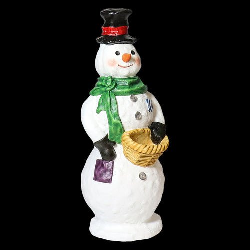 Custom Painted Lifesize Stone Cold Snowman 37 Outdoor/Indoor Statue - Bella Statues