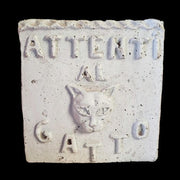 Beware Of Cat Plaque Outdoor/Indoor Statue - Bella Statues