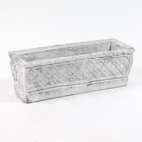 Rectangular Weave Pot 8 Outdoor/Indoor Statue - Bella Statues