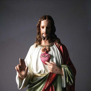 Custom Painted Lifesize SACRED HEART (Hand Up) 52" H Outdoor/Indoor Statue - Bella Statues