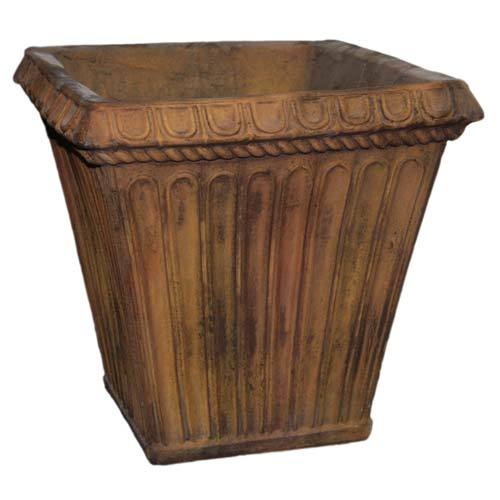 Fluted Square Pot Tall Outdoor/Indoor Statue - Bella Statues