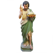 Custom Painted Custom Painted Lifesize Saint John The Baptist w/ Sheep Outdoor/Indoor Statue - Bella Statues