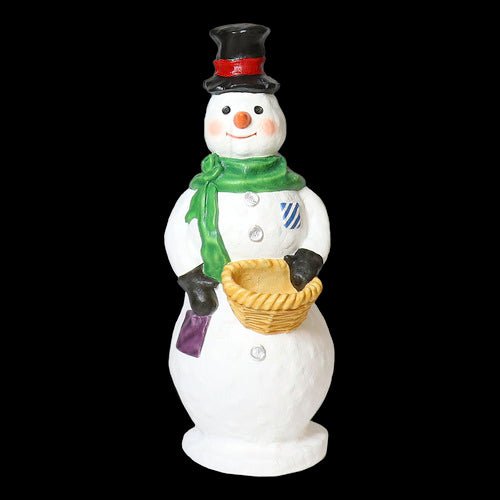 Custom Painted Lifesize Stone Cold Snowman 37 Outdoor/Indoor Statue - Bella Statues