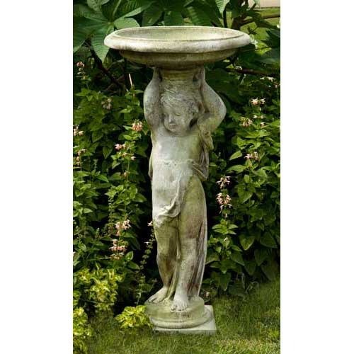 Lifesize Cherub Mio Birdbath 48 Outdoor/Indoor Statue - Bella Statues