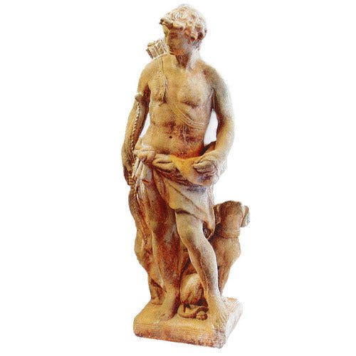 Lifesize Apollo Of Hunt with Dog 43 Outdoor/Indoor Statue - Bella Statues
