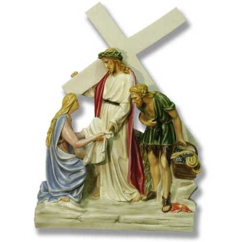 Custom Painted Jesus Meets Veronica Station 6 Outdoor/Indoor Statue - Bella Statues