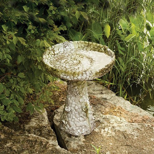 Stone And Flower Birdbath 22 Outdoor/Indoor Statue - Bella Statues