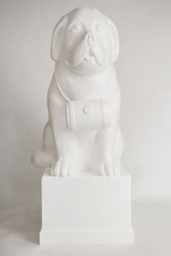 Lifesize ST. BERNARD WITH BARREL 41"H Outdoor/Indoor Statue - Bella Statues