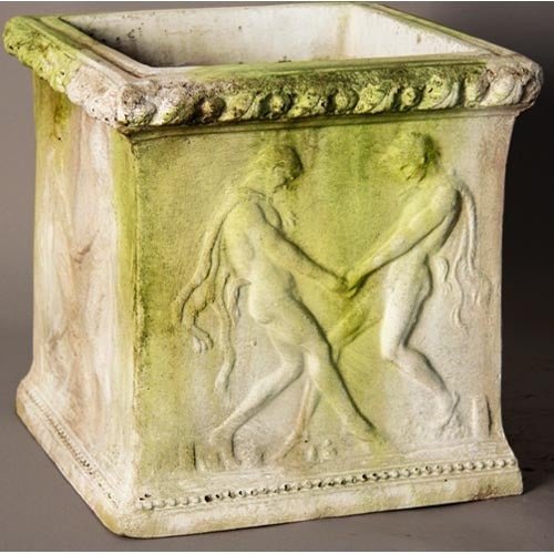 Grape Crushers Square Pot 15' Outdoor/Indoor Statue - Bella Statues