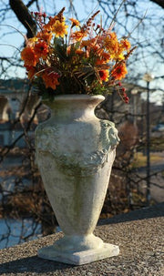 Lion and Garland Vase Outdoor/Indoor Statue - Bella Statues