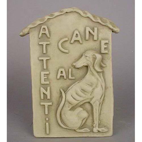 Beware Of Dog Plaque 15 Outdoor/Indoor Statue - Bella Statues
