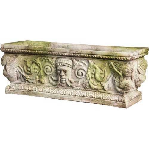 Greenman Rectangle Urn 11 Outdoor/Indoor Statue - Bella Statues