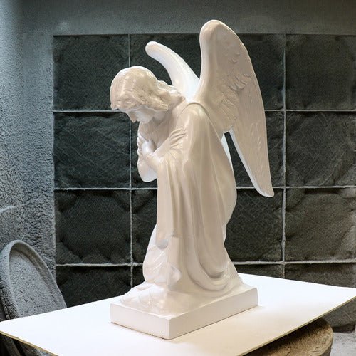 Kneeling Angel Arms Crossed Outdoor/Indoor Statue - Bella Statues