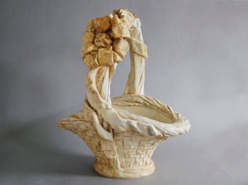 BASKET WITH BOW ON TOP Outdoor/Indoor Statue - Bella Statues