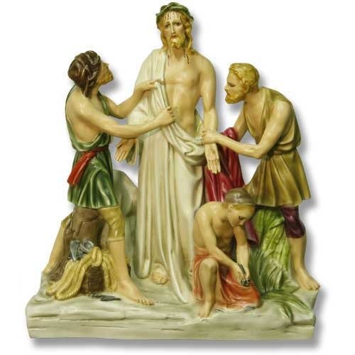 Custom Painted Jesus Is Stripped Station  10 Outdoor/Indoor Statue - Bella Statues