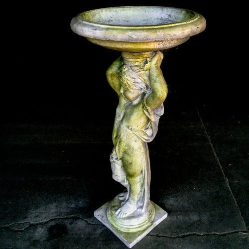 Lifesize Cherub Mio Birdbath 48 Outdoor/Indoor Statue - Bella Statues