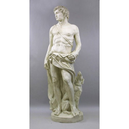 Lifesize Apollo of Hunt with Dog 108 Outdoor/Indoor Statue - Bella Statues