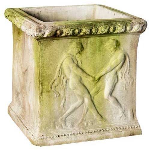 Grape Crushers Square Pot 15' Outdoor/Indoor Statue - Bella Statues