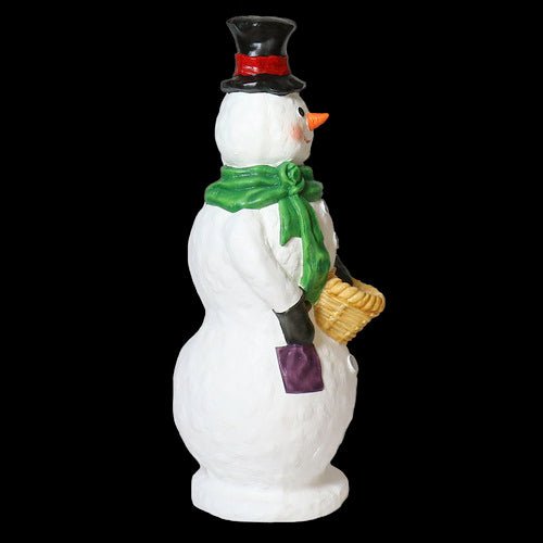 Custom Painted Lifesize Stone Cold Snowman 37 Outdoor/Indoor Statue - Bella Statues