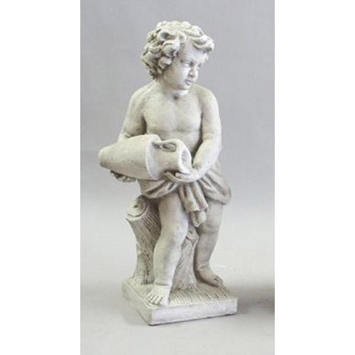 Lifesize Water Pourer Cherub 38 Outdoor/Indoor Statue - Bella Statues