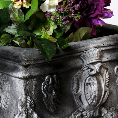 English Square Pot 11 Outdoor/Indoor Statue - Bella Statues