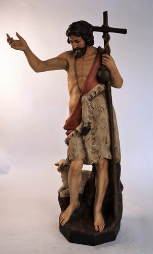 Lifesize St. John the Baptist w/(staff Outdoor/Indoor Statue - Bella Statues