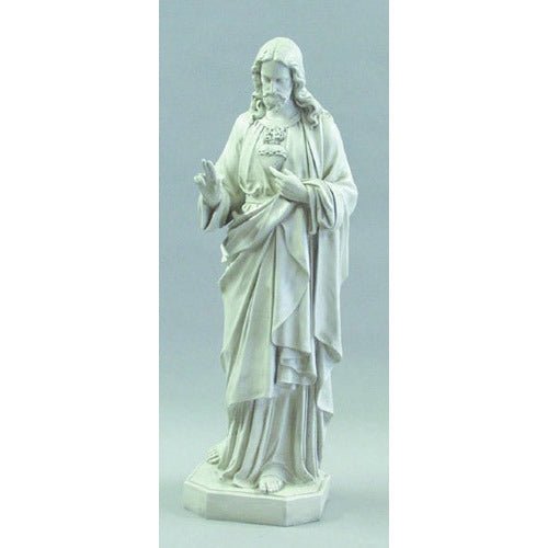 Lifesize Sacred Heart (Hand Up) 52" H Outdoor/Indoor Statue - Bella Statues