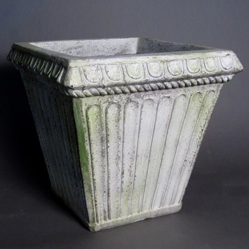 Fluted Square Pot Tall Outdoor/Indoor Statue - Bella Statues