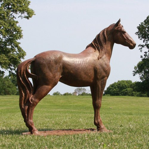 Lifesize Stallion Horse 47 Outdoor/Indoor Statue - Bella Statues