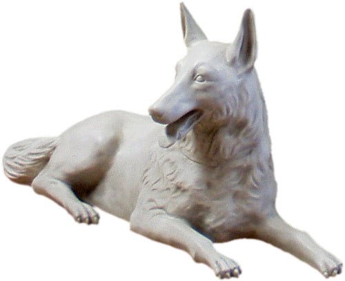 Lifesize Wolf Laying 23"H (Tongue Out Outdoor/Indoor Statue - Bella Statues