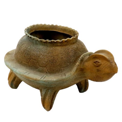 Primitive Turtle Pot 14 Outdoor/Indoor Statue - Bella Statues
