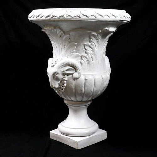 Ram Head Urn (2 Sides) 29 H Outdoor/Indoor Statue - Bella Statues